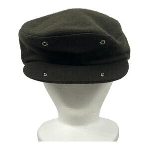 Newsboy Cabbie Cap Deep Green Wool Made in USA Large